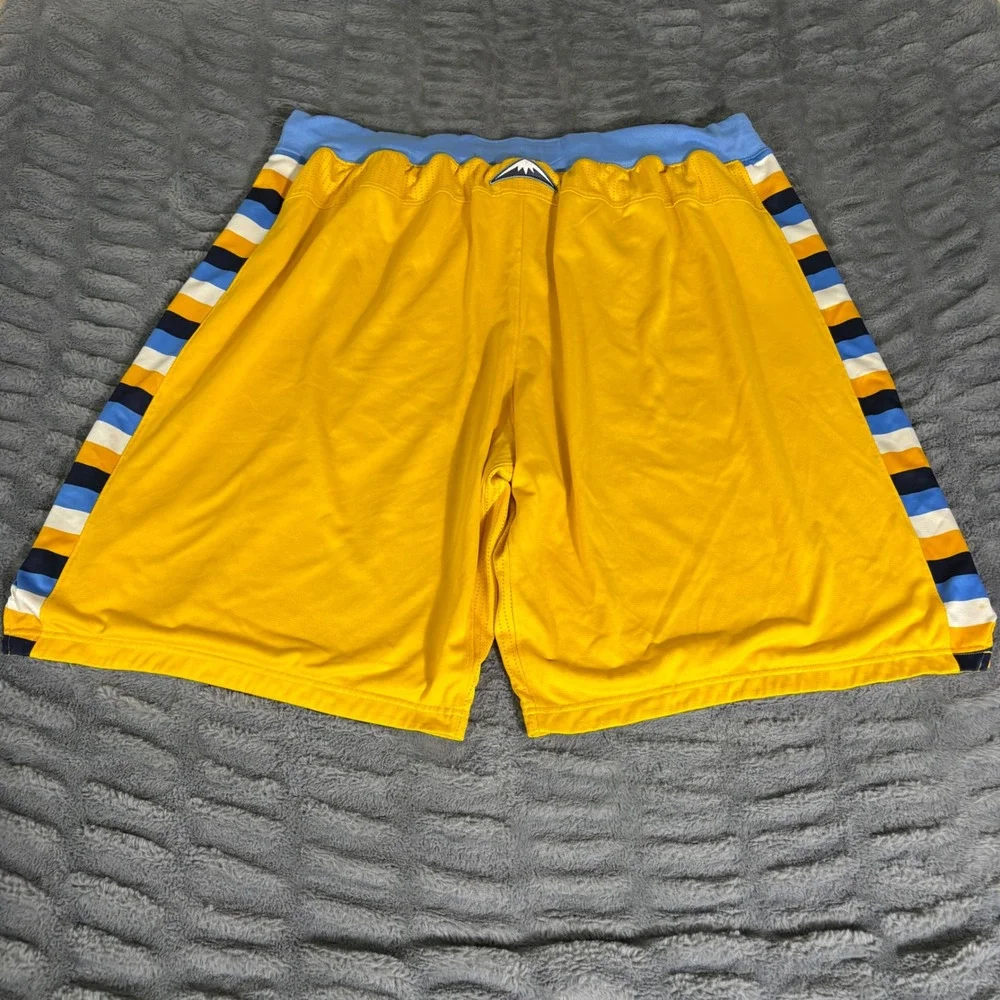Adidas Denver Nuggets NBA Basketball Game Shorts 12-13 Yellow Team Issued 6XL +4